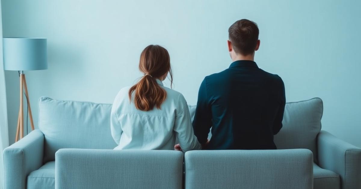 Casal conversando sentado, representando diálogo e reconciliação